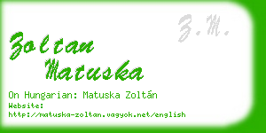 zoltan matuska business card